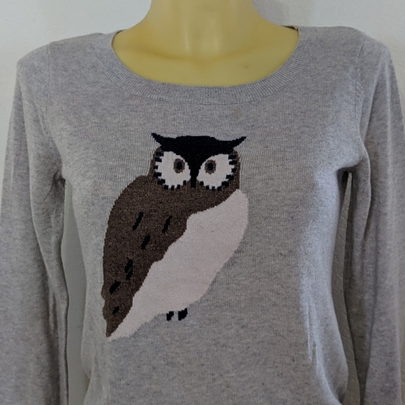 OLD NAVY Grey Sweater with Owl Graphic - Picture 2 of 7